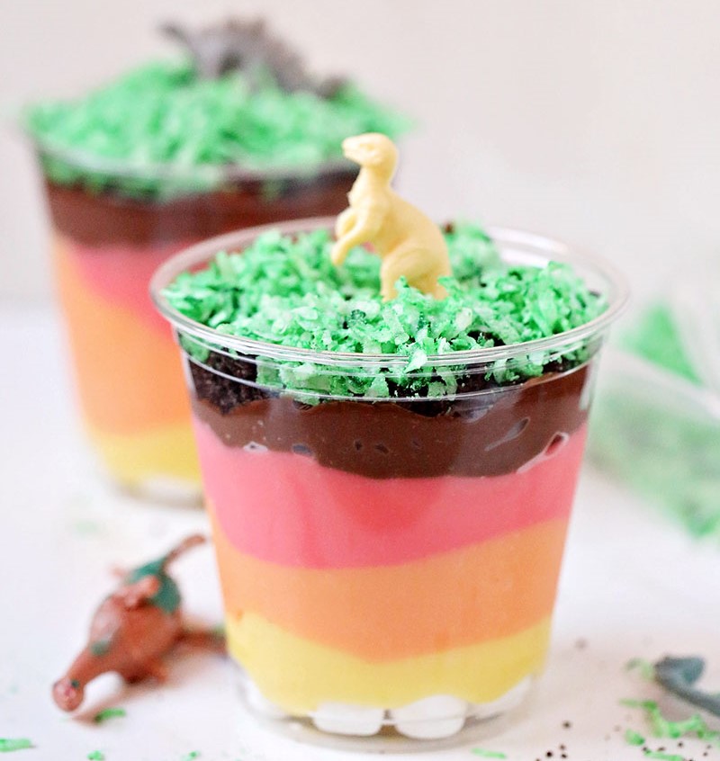 layers of the earth pudding cups