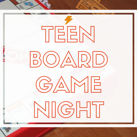 teen board game night flyer