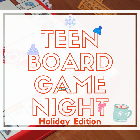 teen board game night flyer