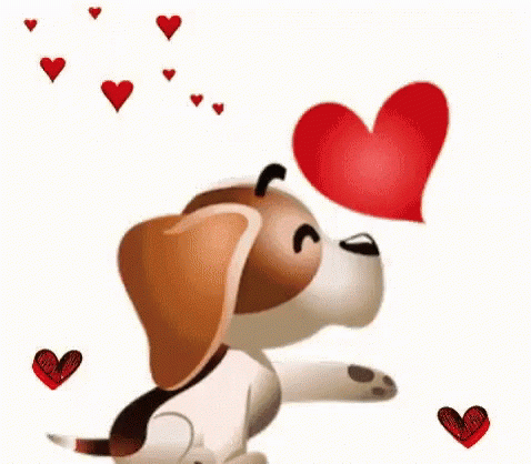 DOG AND HEARTS